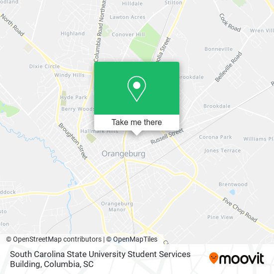 Mapa de South Carolina State University Student Services Building