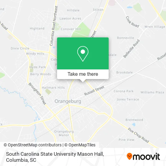 Mapa de South Carolina State University Mason Hall