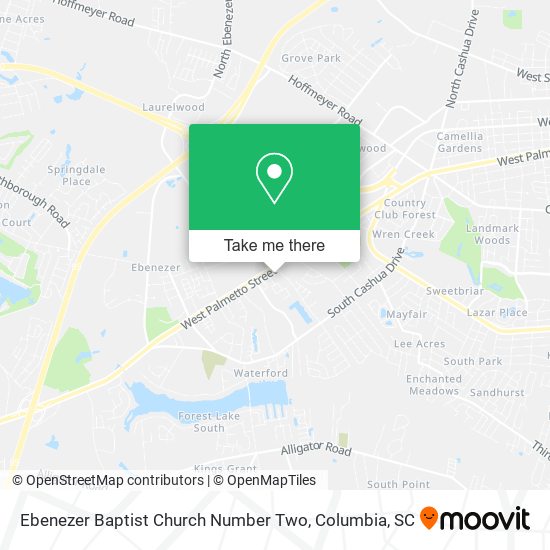 Mapa de Ebenezer Baptist Church Number Two