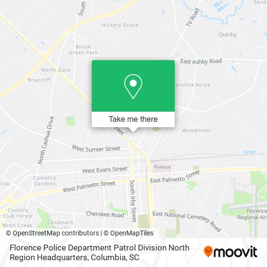 Mapa de Florence Police Department Patrol Division North Region Headquarters