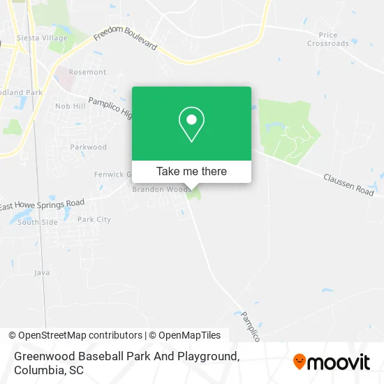 Mapa de Greenwood Baseball Park And Playground
