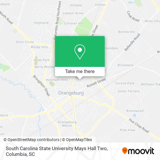 South Carolina State University Mays Hall Two map