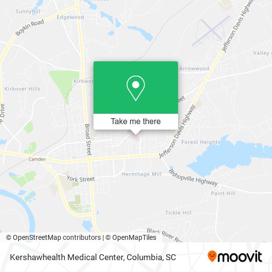 Mapa de Kershawhealth Medical Center