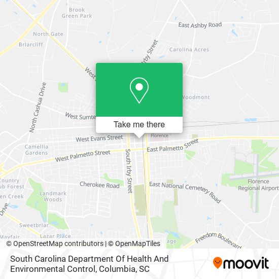 Mapa de South Carolina Department Of Health And Environmental Control