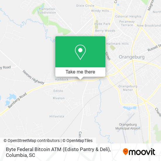 Mapa de Byte Federal Bitcoin ATM (Edisto Pantry & Deli)
