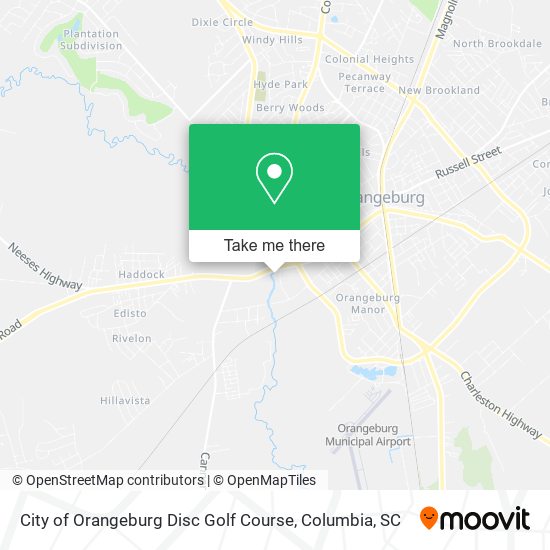 City of Orangeburg Disc Golf Course map