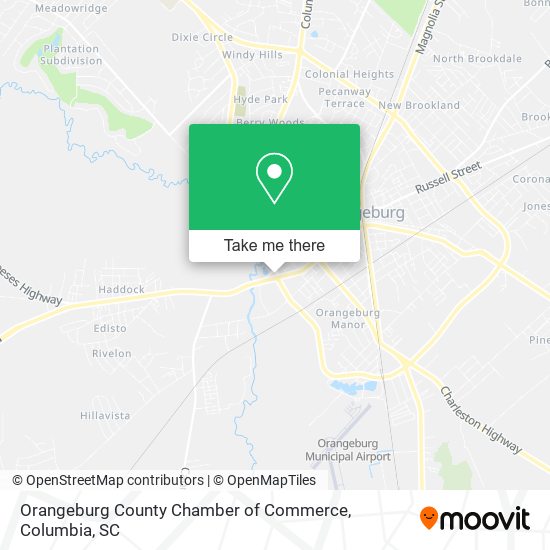Orangeburg County Chamber of Commerce map
