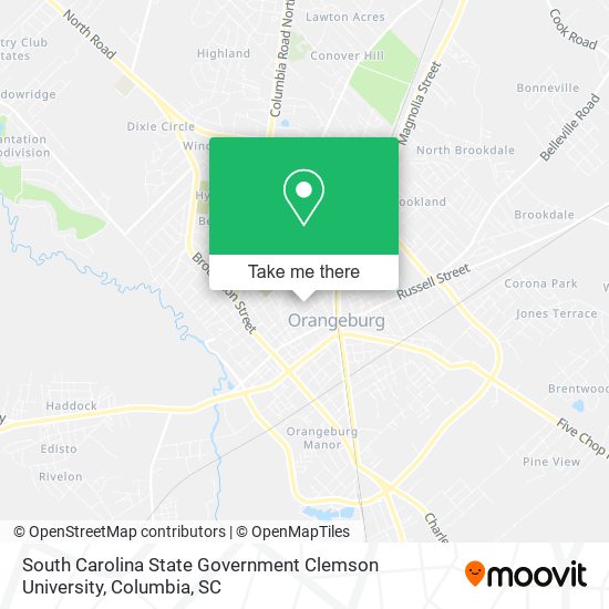 South Carolina State Government Clemson University map