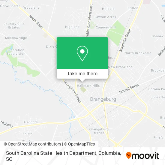 Mapa de South Carolina State Health Department