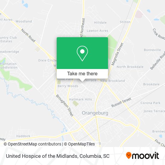 United Hospice of the Midlands map