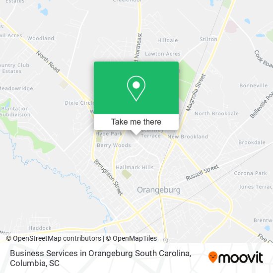 Mapa de Business Services in Orangeburg South Carolina