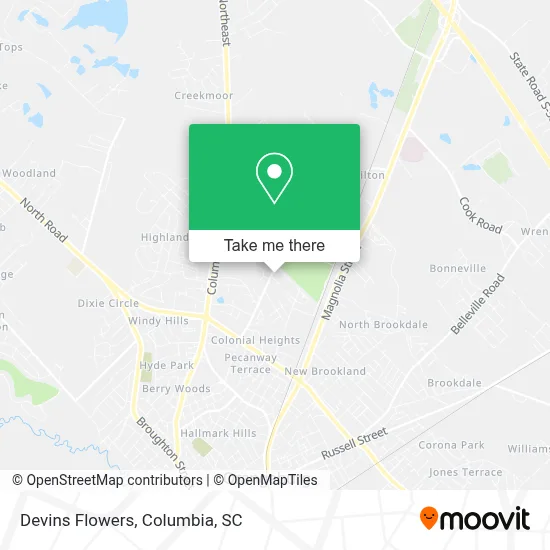 Devins Flowers map
