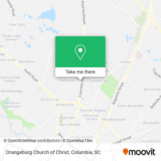 Orangeburg Church of Christ map