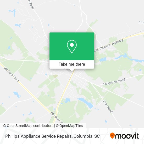 Phillips Appliance Service Repairs map