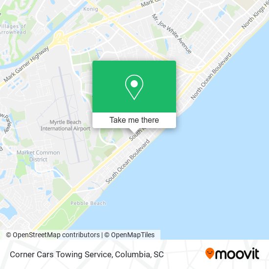 Corner Cars Towing Service map