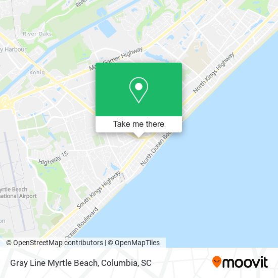 Mapa de Gray Line Myrtle Beach