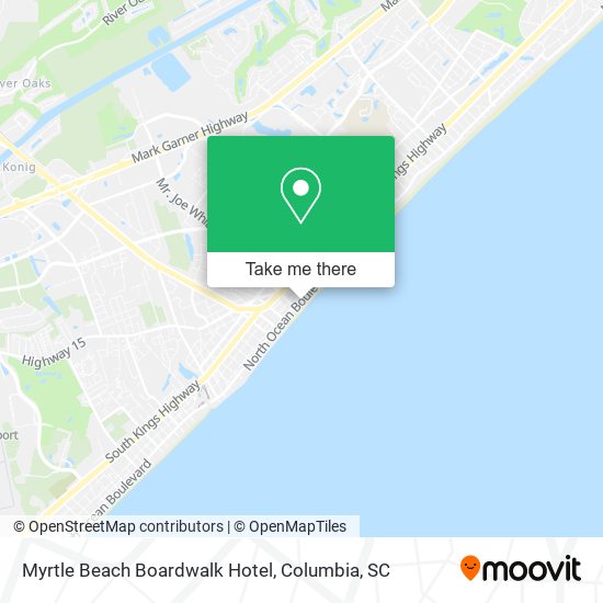 Mapa de Myrtle Beach Boardwalk Hotel