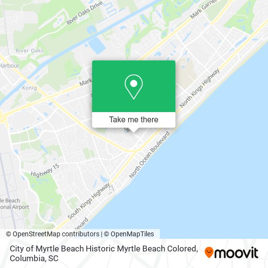 Mapa de City of Myrtle Beach Historic Myrtle Beach Colored