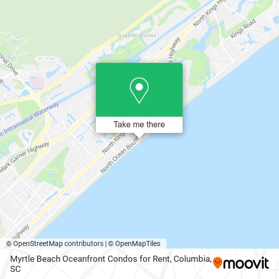 Myrtle Beach Oceanfront Condos for Rent map