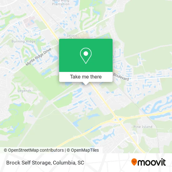 Brock Self Storage map