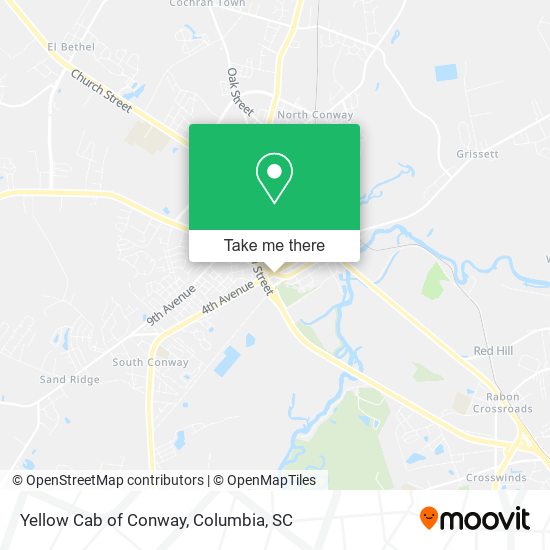 Yellow Cab of Conway map