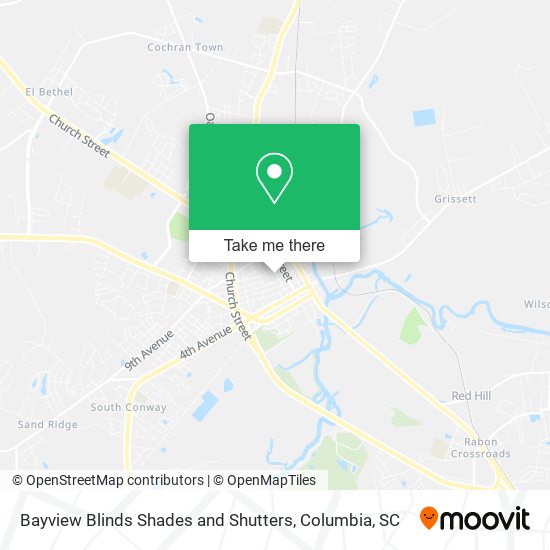 Bayview Blinds Shades and Shutters map