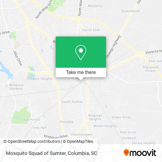 Mosquito Squad of Sumter map