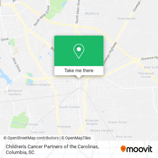 Mapa de Children's Cancer Partners of the Carolinas
