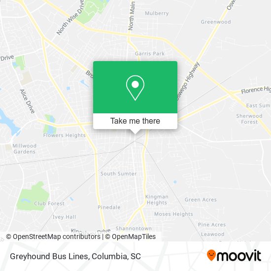 Greyhound Bus Lines map