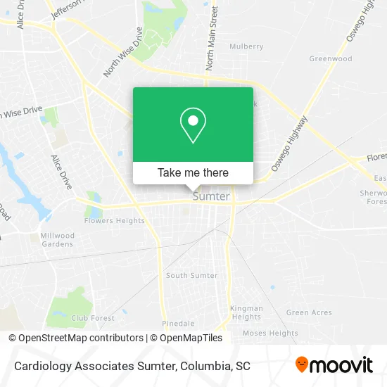 Cardiology Associates Sumter map