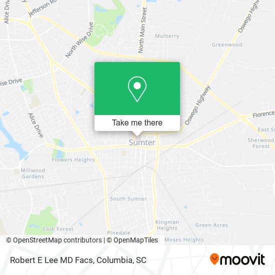 Mapa de Robert E Lee MD Facs
