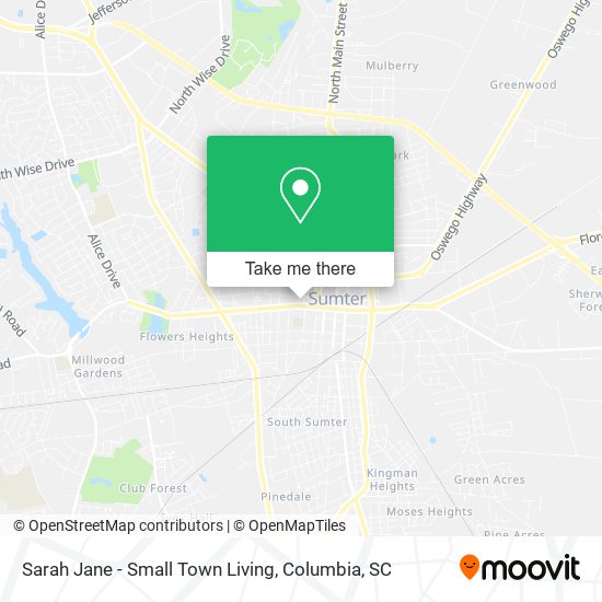 Sarah Jane - Small Town Living map