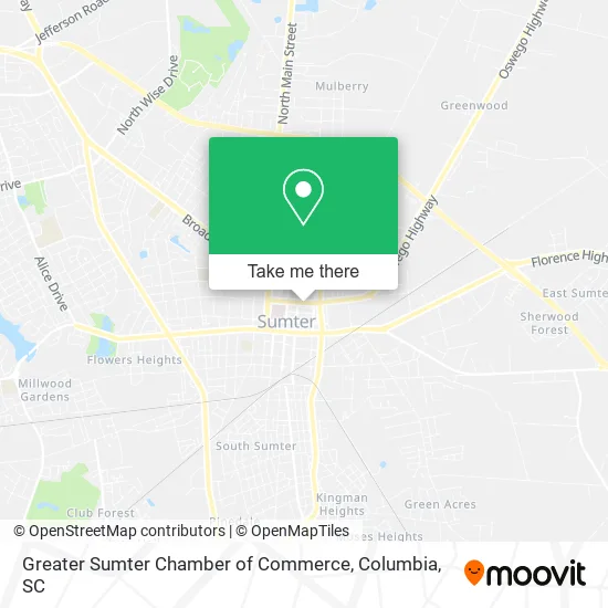 Greater Sumter Chamber of Commerce map