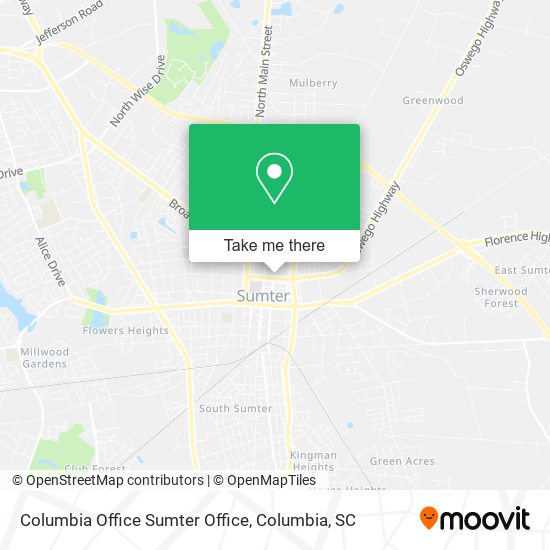 Columbia Office Sumter Office map