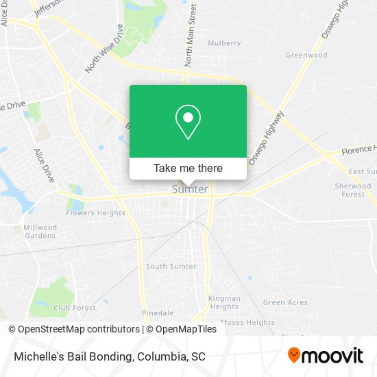 Michelle's Bail Bonding map