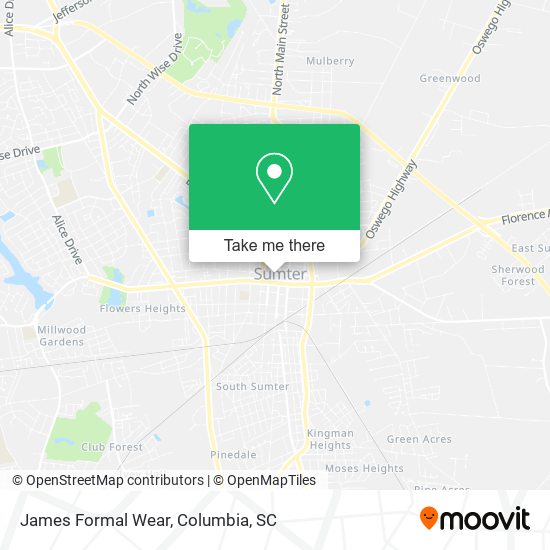 James Formal Wear map