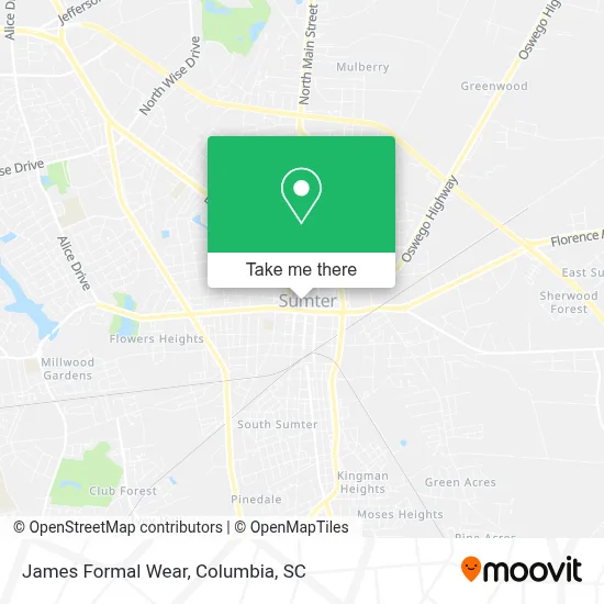 James Formal Wear map