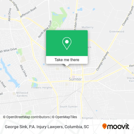 George Sink, P.A. Injury Lawyers map