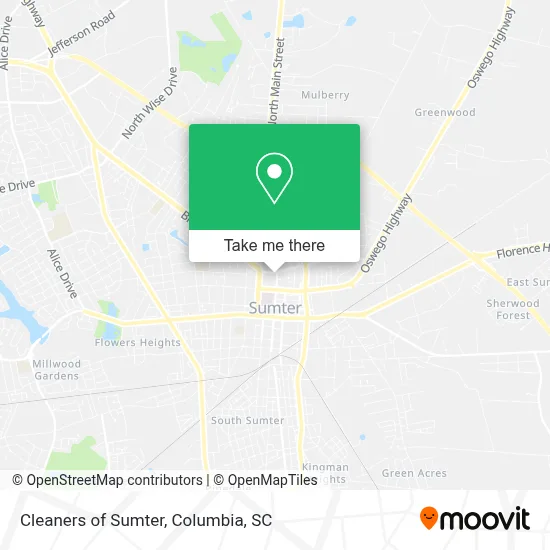 Cleaners of Sumter map