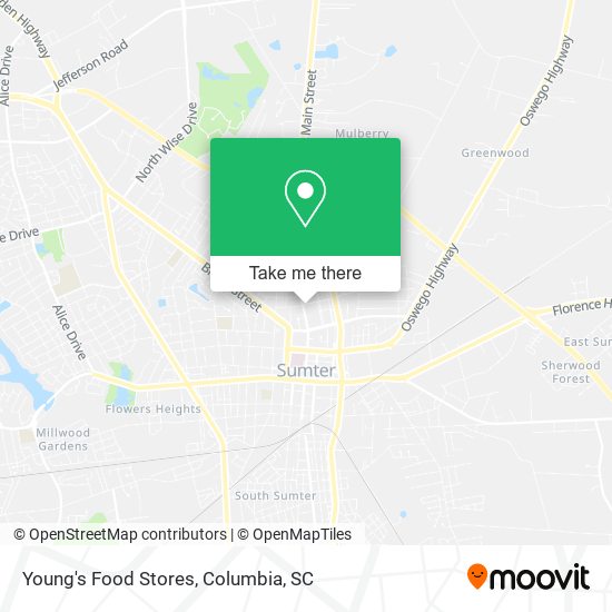 Young's Food Stores map