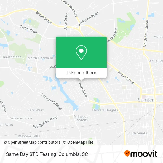 Same Day STD Testing map