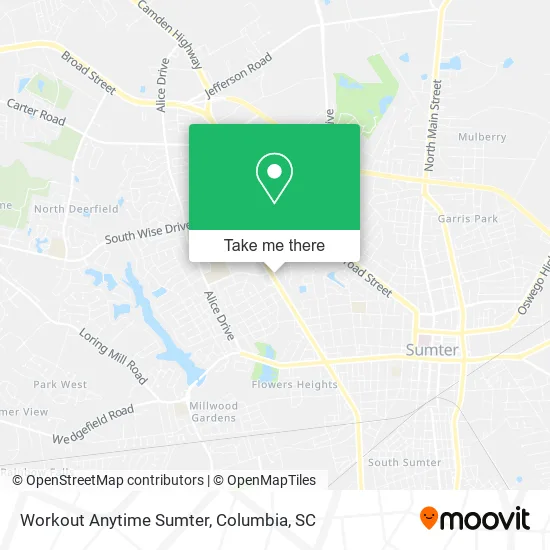 Workout Anytime Sumter map
