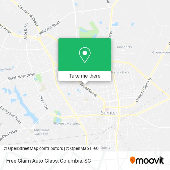 Mapa de Free Claim Auto Glass