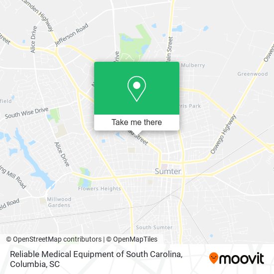 Mapa de Reliable Medical Equipment of South Carolina