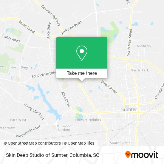 Skin Deep Studio of Sumter map
