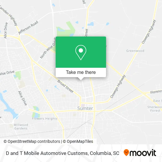 D and T Mobile Automotive Customs map
