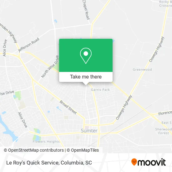 Le Roy's Quick Service map