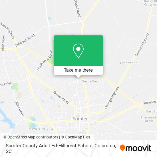 Mapa de Sumter County Adult Ed-Hillcrest School
