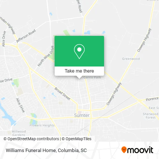 Williams Funeral Home map