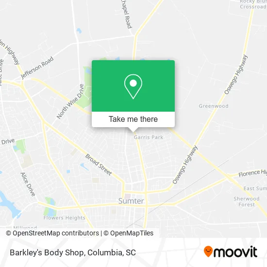 Barkley's Body Shop map